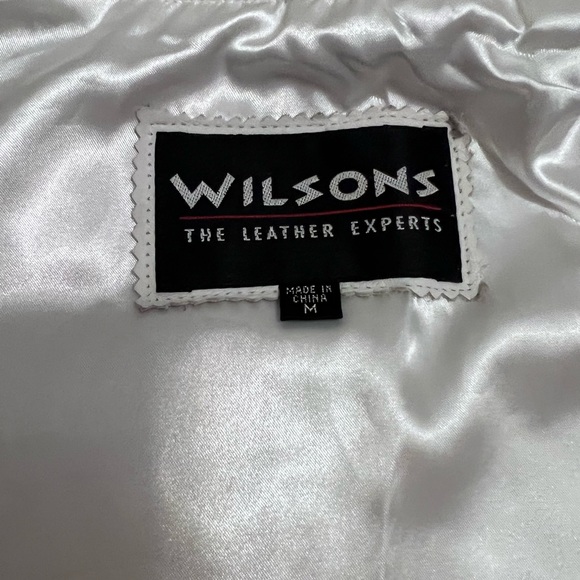 Wilson leather Nehru style jacket. White with gold button - Picture 2 of 6